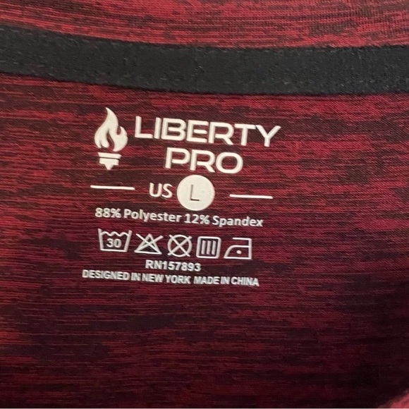 NEW Workout Liberty Pro Dri-Fit Burgundy Athletic T-Shirt -LRG - Picture 12 of 12